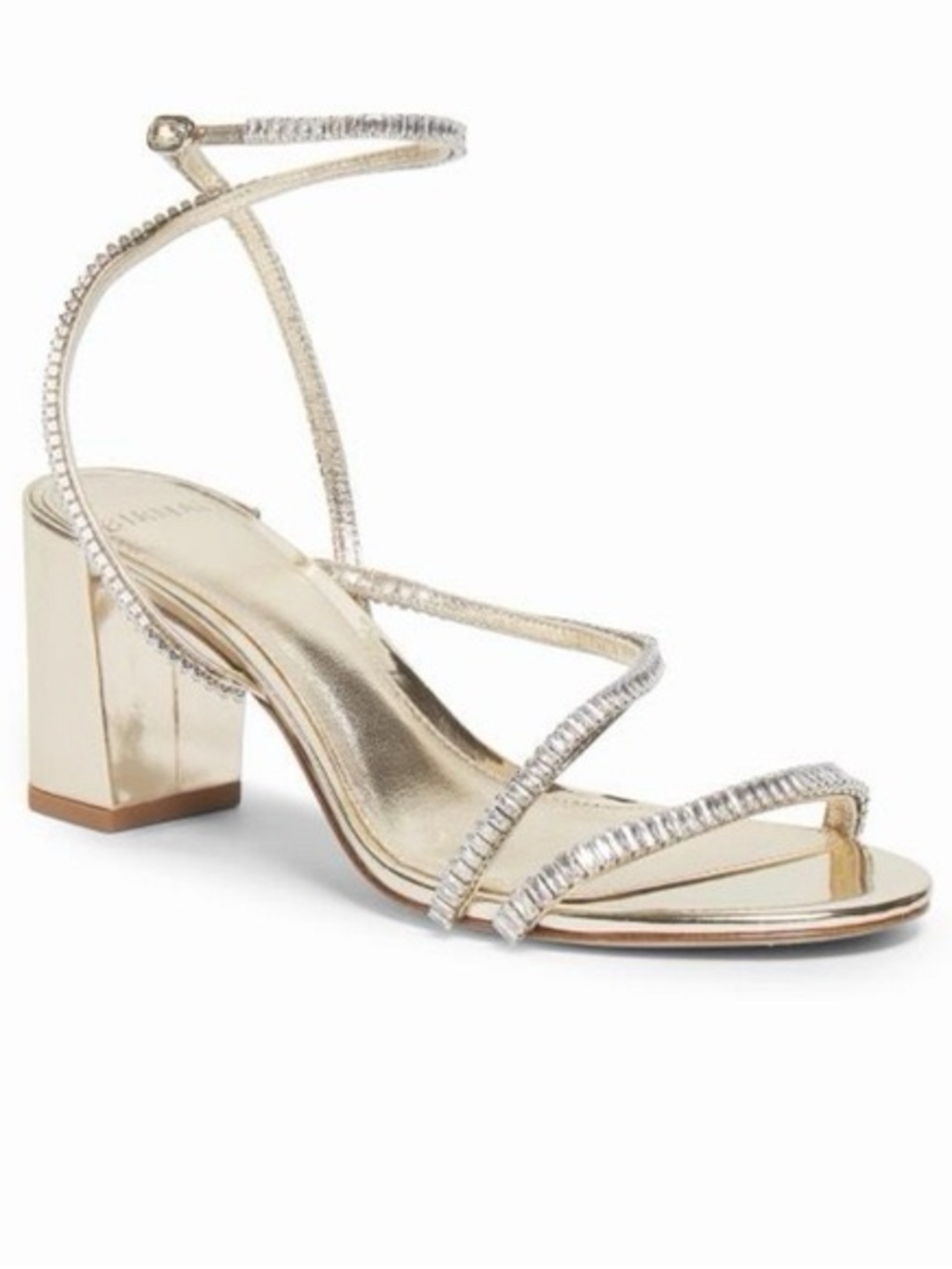 Alexandre Birman 70MM Metallic Leather Block-Heel Sandals in Pewter